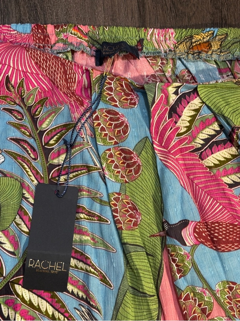 Rachel Roy Tropical Print Wrap Skirt Size M NWT Colorful Floral Bird Resort - Picture 4 of 11